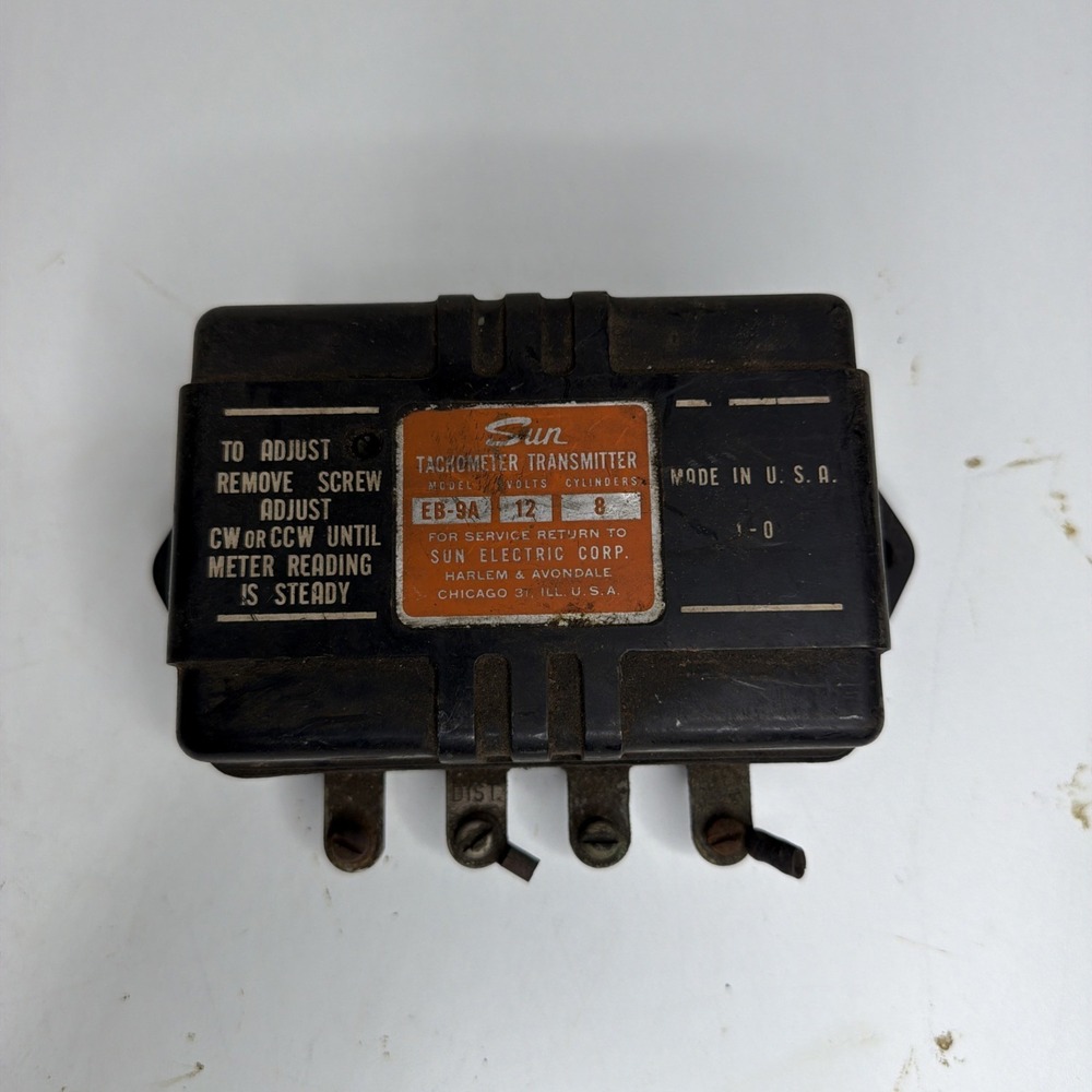 VTG Ford GM Mopar Sun Tachometer Transmitter EB-9A 12V 8 Cylinder Vintage